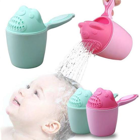 1Pc Cute Cartoon Shampoo Cup For Kids Hair Wash Baby Shampoo Cup Bathtub Shower Spoon Water Head Watering Bath Bottle (Random Color)