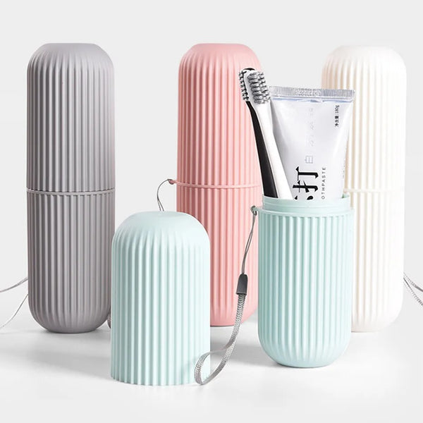 Portable Toothbrush Holder Toothpaste Storage Cup Household Travel Nordic Simple Bathroom Toothbrush Protect Wash Tooth Set Box (random color)